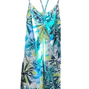 Prana Teal and White Patterned Active Dress